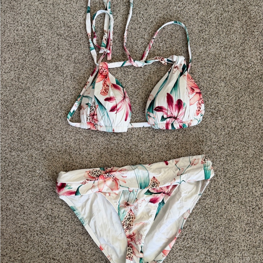 La Blanca Floral Bikini - White and Pink
